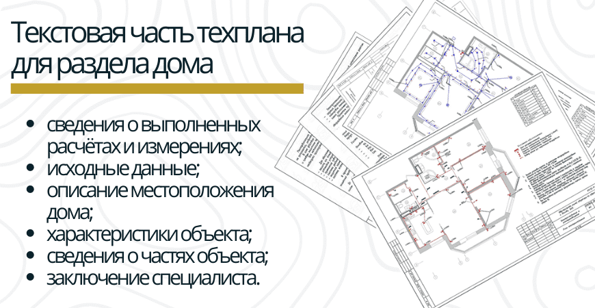 Текстовая часть техплана для раздела дома в Новосибирске